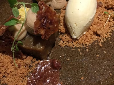 Deconstructed Dessert on Rustic Stone Plate