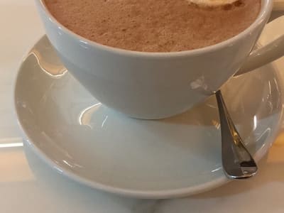 Toasted Marshmallow Hot Chocolate on Marble