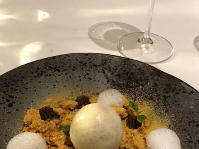 Modern plated dessert in fine dining