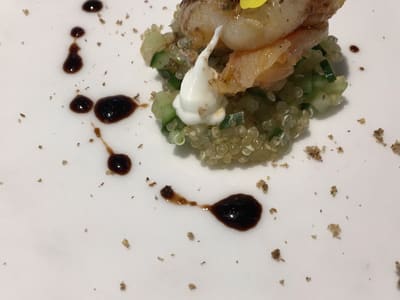 Seared Shrimp on Quinoa Tasting Plate