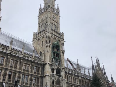 Munich New Town Hall in Winter Snow