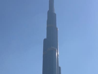 Burj Khalifa towering against clear Dubai sky